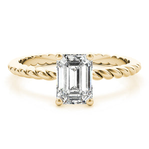 Twisted Shank Emerald Cut Center Engagement Ring (51143-E)