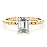 Twisted Shank Emerald Cut Center Engagement Ring (51143-E)