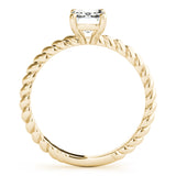Twisted Shank Emerald Cut Center Engagement Ring (51143-E)
