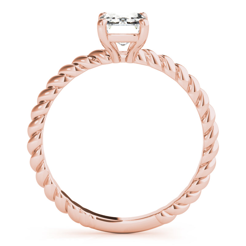 Twisted Shank Emerald Cut Center Engagement Ring (51143-E)