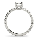 Twisted Shank Emerald Cut Center Engagement Ring (51143-E)