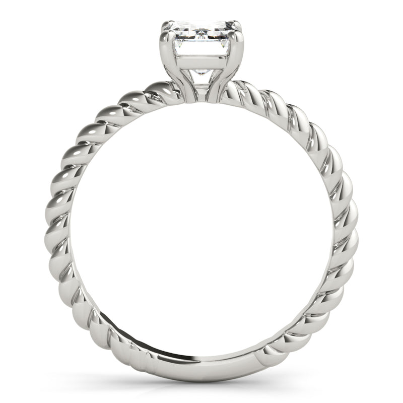 Twisted Shank Emerald Cut Center Engagement Ring (51143-E)