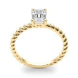 Twisted Shank Emerald Cut Center Engagement Ring (51143-E)