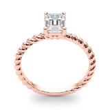 Twisted Shank Emerald Cut Center Engagement Ring (51143-E)