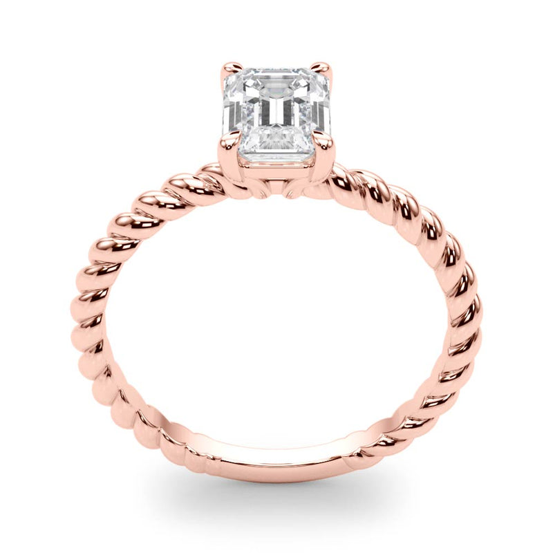 Twisted Shank Emerald Cut Center Engagement Ring (51143-E)