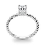 Twisted Shank Emerald Cut Center Engagement Ring (51143-E)