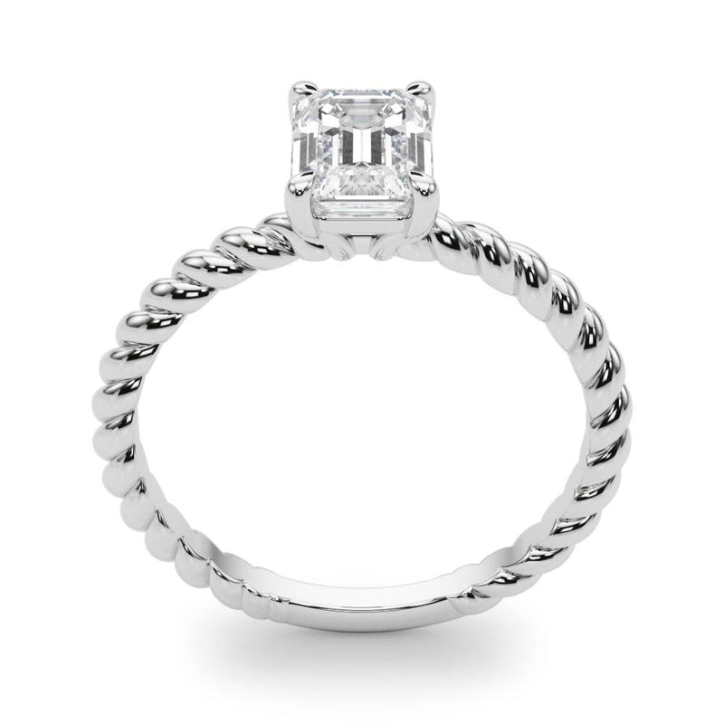 Twisted Shank Emerald Cut Center Engagement Ring (51143-E)