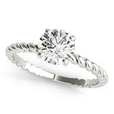 Round Twisted Shank Engagement Ring