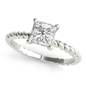 Square Twisted Shank Princess Engagement Ring