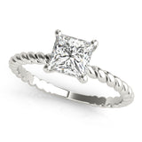 Square Twisted Shank Princess Engagement Ring