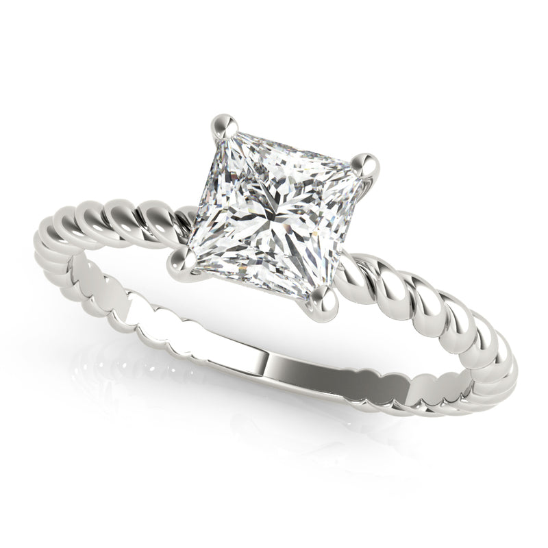 Square Twisted Shank Princess Engagement Ring