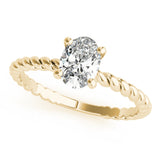 Twisted Shank Oval Center Engagement Ring (51146-E)