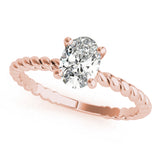 Twisted Shank Oval Center Engagement Ring (51146-E)