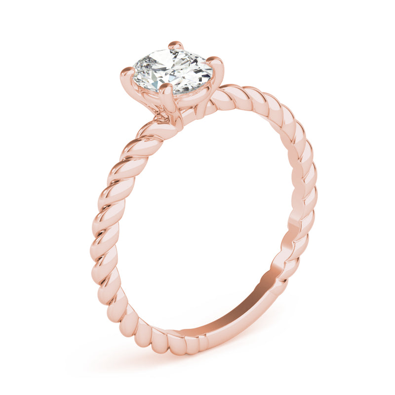 Twisted Shank Oval Center Engagement Ring (51146-E)