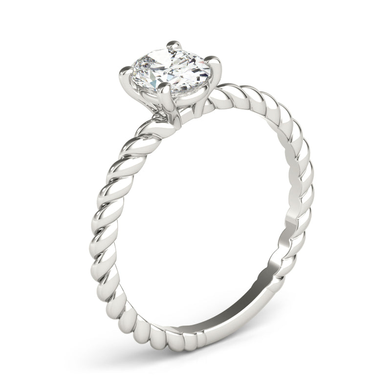 Twisted Shank Oval Center Engagement Ring (51146-E)