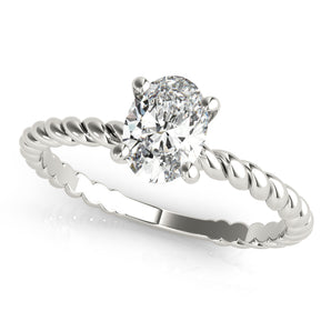 Twisted Shank Oval Center Engagement Ring (51146-E)
