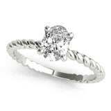Twisted Shank Oval Center Engagement Ring (51146-E)