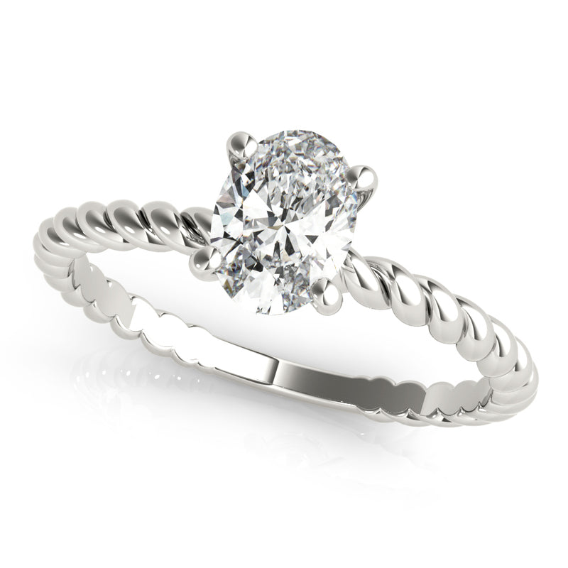 Twisted Shank Oval Center Engagement Ring (51146-E)