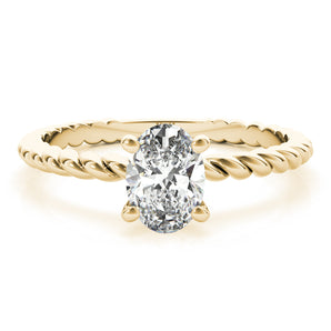 Twisted Shank Oval Center Engagement Ring (51146-E)
