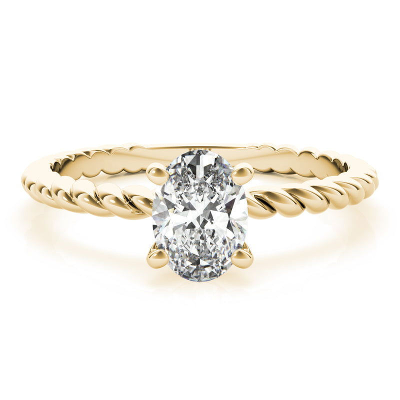 Twisted Shank Oval Center Engagement Ring (51146-E)