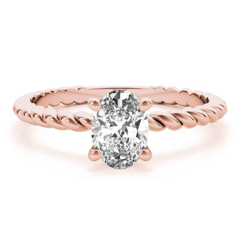 Twisted Shank Oval Center Engagement Ring (51146-E)