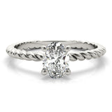 Twisted Shank Oval Center Engagement Ring (51146-E)