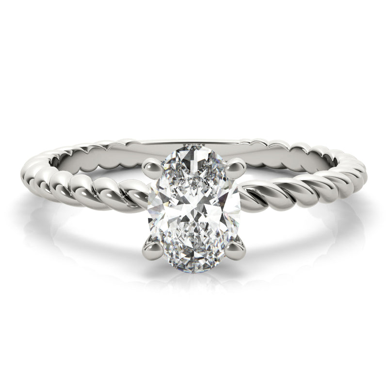 Twisted Shank Oval Center Engagement Ring (51146-E)