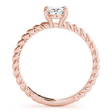 Twisted Shank Oval Center Engagement Ring (51146-E)