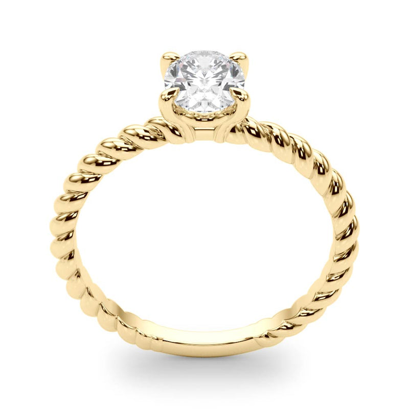 Twisted Shank Oval Center Engagement Ring (51146-E)