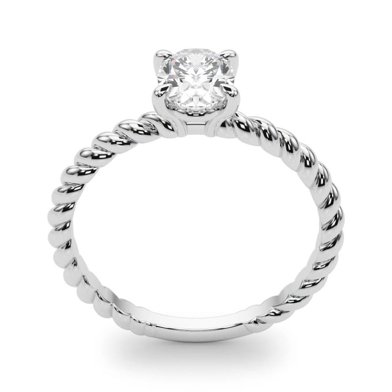 Twisted Shank Oval Center Engagement Ring (51146-E)