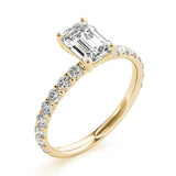 Single Row For Emerald Cut Center Engagement Ring (51149-E)