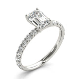 Single Row For Emerald Cut Center Engagement Ring (51149-E)