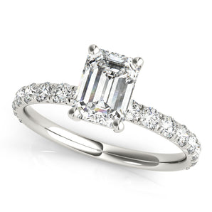 Single Row For Emerald Cut Center Engagement Ring (51149-E)