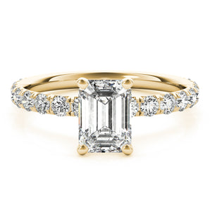Single Row For Emerald Cut Center Engagement Ring (51149-E)