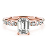 Single Row For Emerald Cut Center Engagement Ring (51149-E)