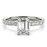 Single Row For Emerald Cut Center Engagement Ring (51149-E)