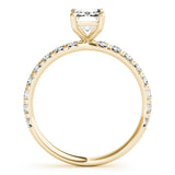Single Row For Emerald Cut Center Engagement Ring (51149-E)
