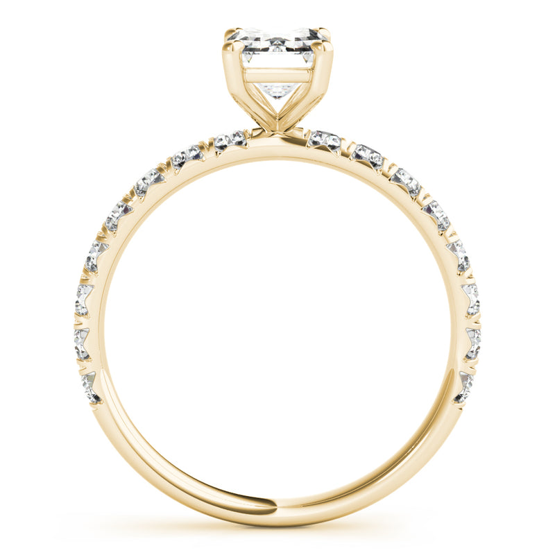Single Row For Emerald Cut Center Engagement Ring (51149-E)