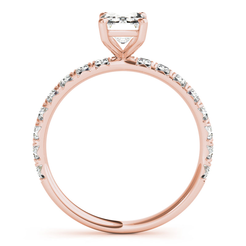 Single Row For Emerald Cut Center Engagement Ring (51149-E)