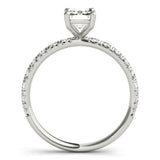 Single Row For Emerald Cut Center Engagement Ring (51149-E)