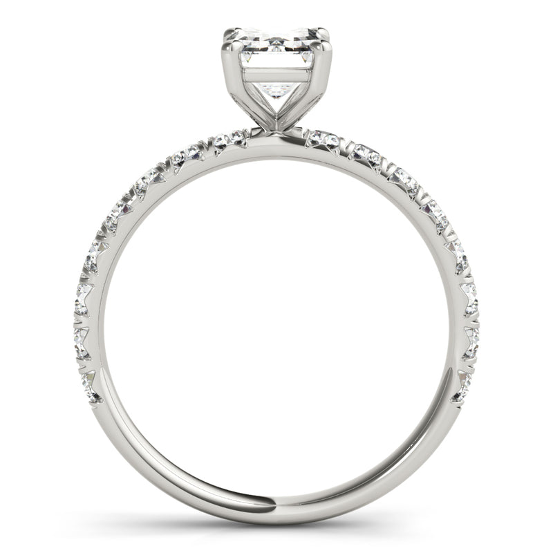 Single Row For Emerald Cut Center Engagement Ring (51149-E)