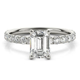 Single Row For Emerald Cut Center Engagement Ring (51149-E)