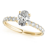 Single Row For Oval Center Engagement Ring (51151-E)