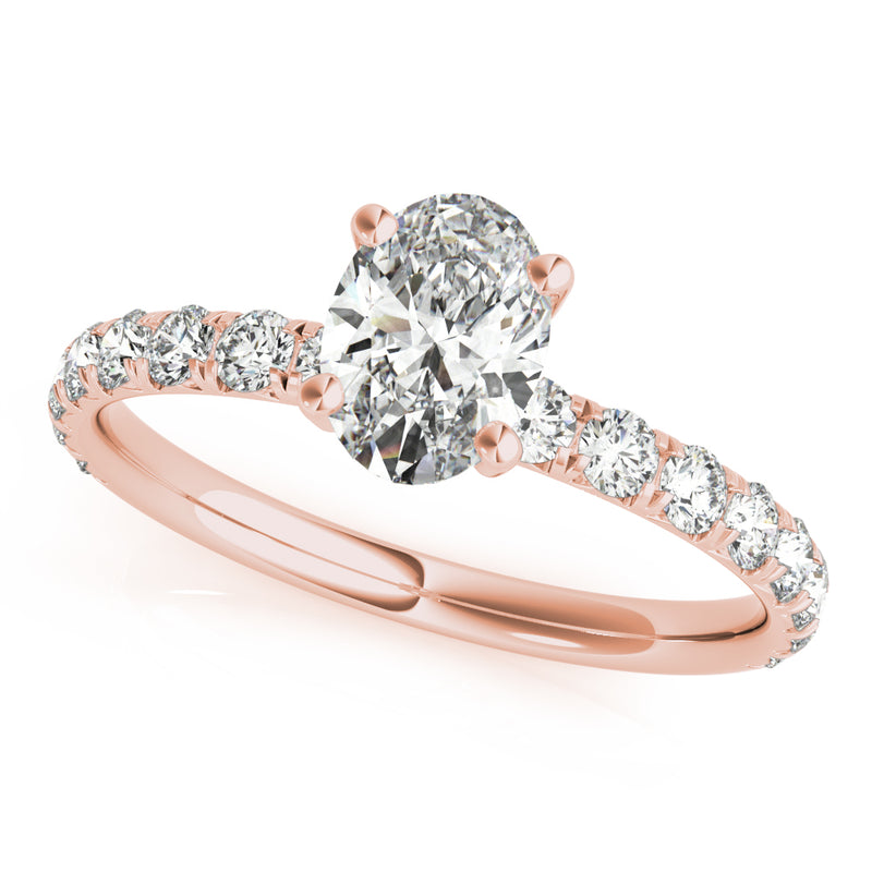 Single Row For Oval Center Engagement Ring (51151-E)