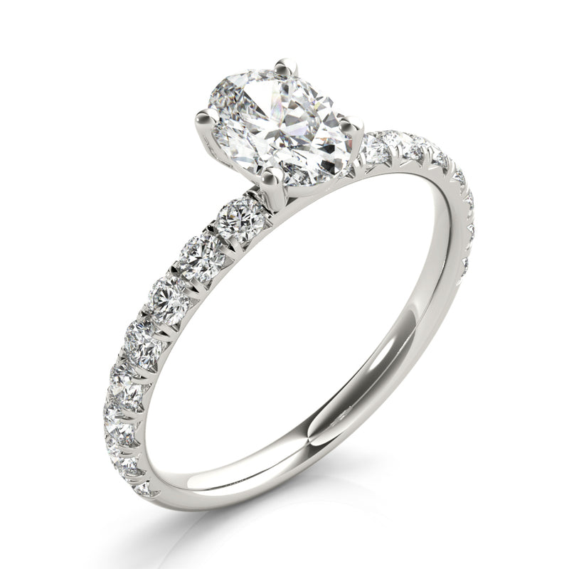 Single Row For Oval Center Engagement Ring (51151-E)