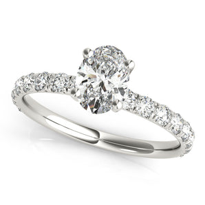 Single Row For Oval Center Engagement Ring (51151-E)