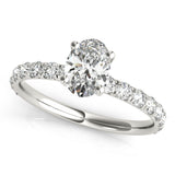 Single Row For Oval Center Engagement Ring (51151-E)