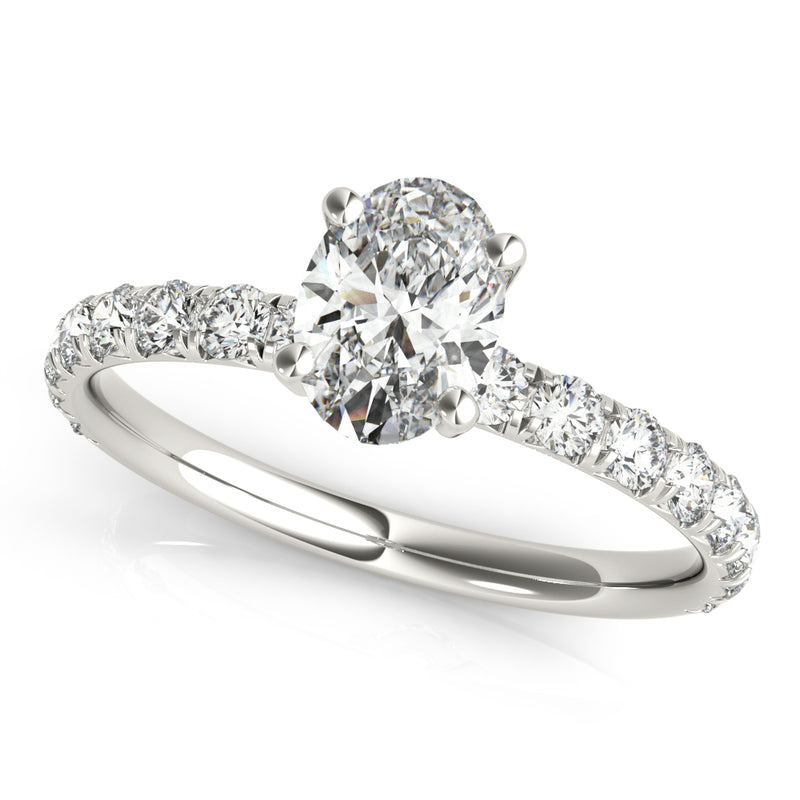 Single Row For Oval Center Engagement Ring (51151-E)