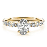 Single Row For Oval Center Engagement Ring (51151-E)