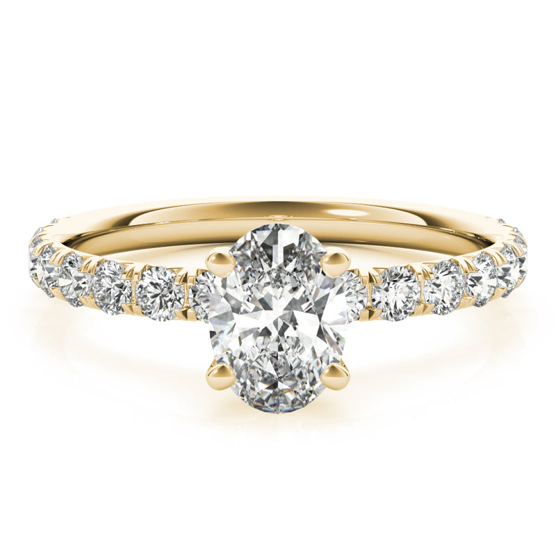 Single Row For Oval Center Engagement Ring (51151-E)